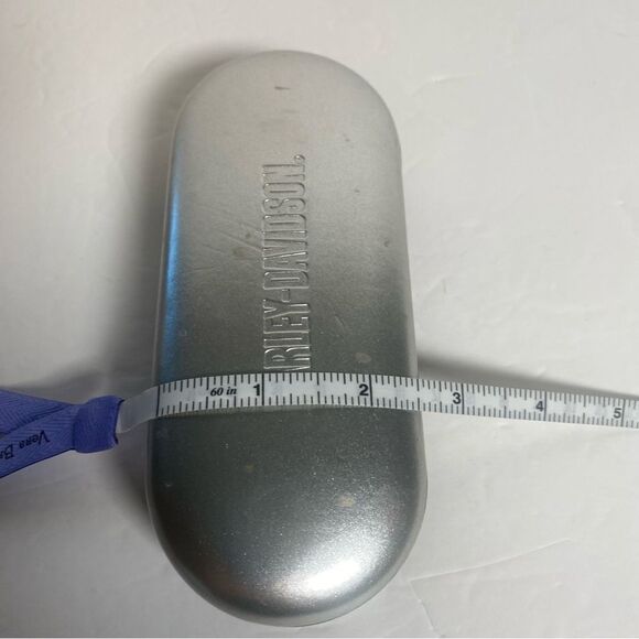 Harley-Davidson Silver and Black Hinged Hard Eyeglass Case - Picture 7 of 12